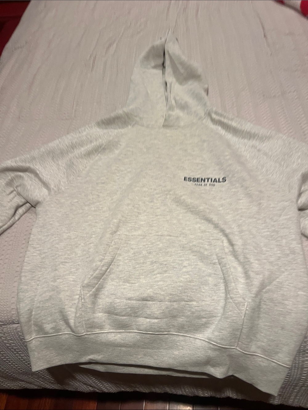 Fear of God Essentials Light Heather Gray Crewneck Hoodie